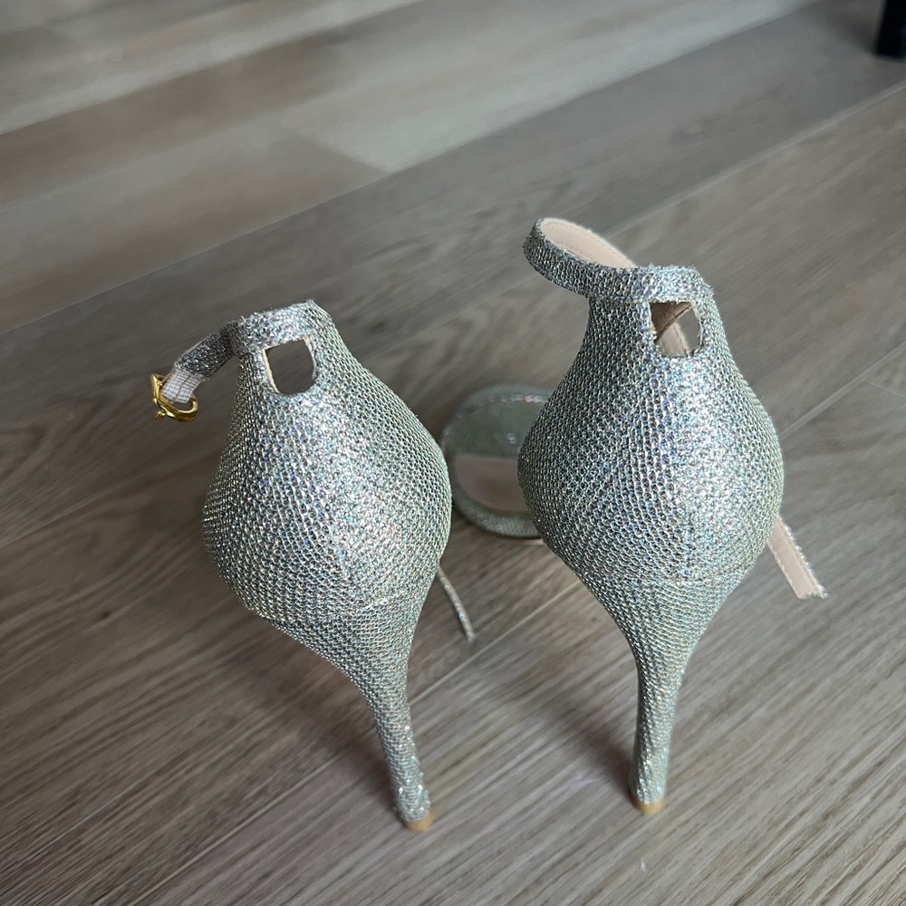 Stuart Weitzman Glittering Silver Heels - Picture 7 of 9